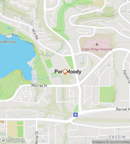 Map of scavenger hunt walking tour for Port Moody Scavenger Hunt