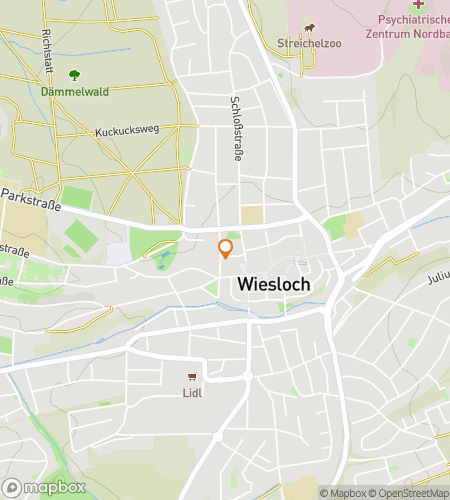 Map of scavenger hunt walking tour for Historic Hints in Wiesloch