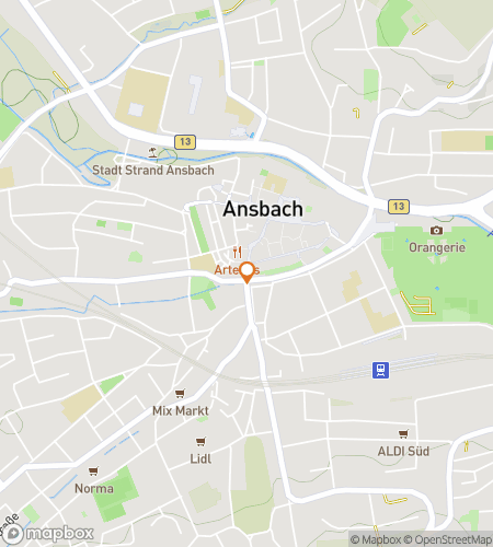 Map of scavenger hunt walking tour for Back in Ansbach: The Franconian Finders’ Quest