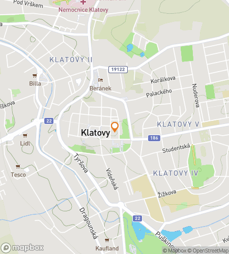 Kaart van de speurtocht-wandeltocht voor Klatovy Confidential: The Hidden Hunt