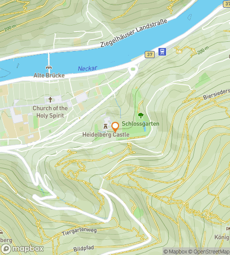 Mapa pěší prohlídky s honbou za pokladem pro Historic Hints ve Wieslochu