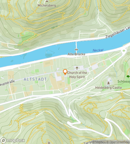 Map of scavenger hunt walking tour for Heidelberg Hunt: Ruins, Rebels & Renaissance