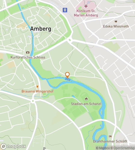 Map of scavenger hunt walking tour for Walled Wonders: The Amberg Hunt