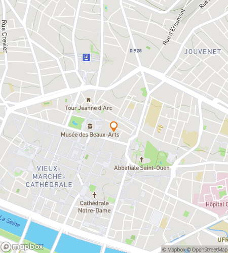 Map of scavenger hunt walking tour for Rouen Riddles & Revelry