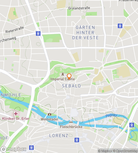 Map of scavenger hunt walking tour for Nuremberg Unlocked: From Towers to Triumphs