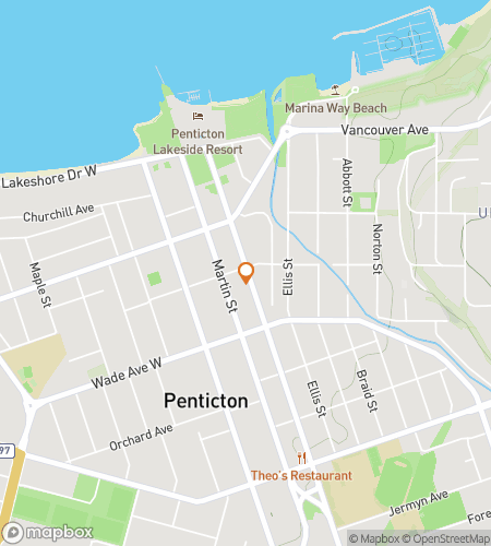 Map of scavenger hunt walking tour for  Penticton Scavenger Hunt