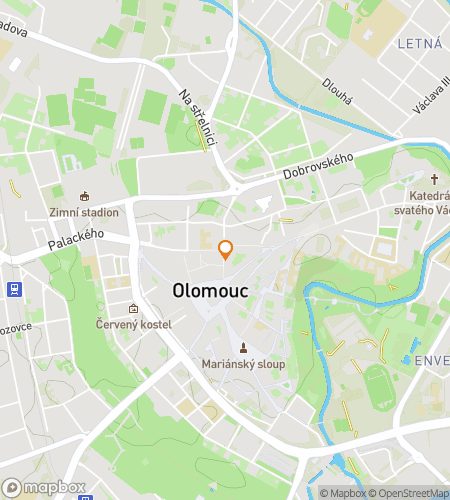 Map of scavenger hunt walking tour for Olomouc Odyssey Adventure