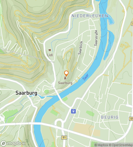 Kort over skattejagt gåtur for Secrets of the Saar: Discover Saarburg