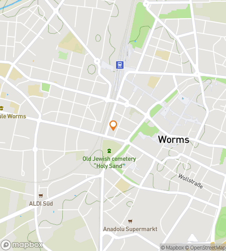 Map of scavenger hunt walking tour for Worms: The Nibelung Echo Adventure