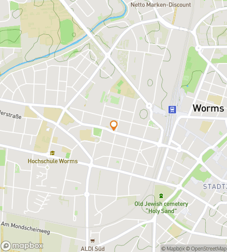 Map of scavenger hunt walking tour for Nibelung Secrets: The Worms Hunt