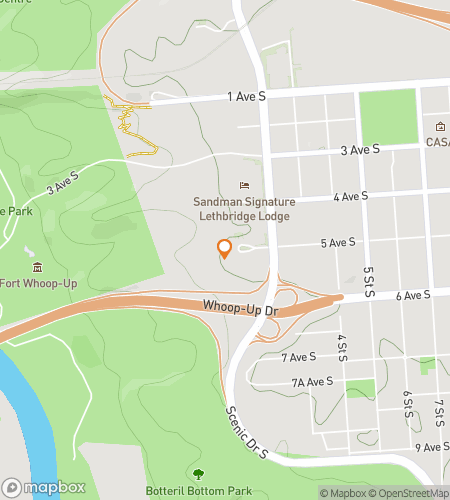 Map of scavenger hunt walking tour for Loving Lethbridge