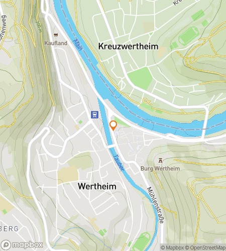 Mapa pěší prohlídky s honbou za pokladem pro Hrady a proudy: Wertheimská honba