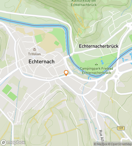 Map of scavenger hunt walking tour for Step by Step: The Echternach Procession Quest