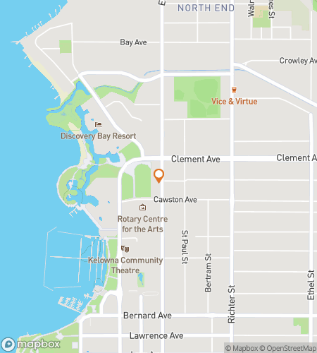 Map of scavenger hunt walking tour for Kelowna British Columbia Bar Hunt