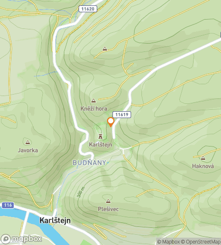 Map of scavenger hunt walking tour for Karl&scaron;tejn&colon; The Great Czechmate