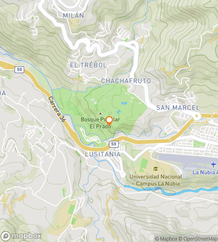 Map of scavenger hunt walking tour for Clues in the Clouds: The Manizales Mountain Chase