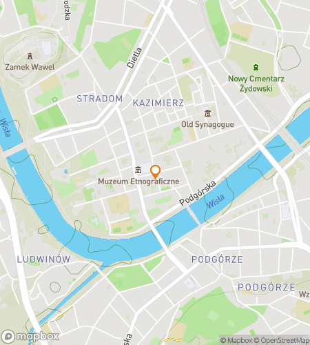 Map of scavenger hunt walking tour for Whispers of Kraków: A Spooky Hunt