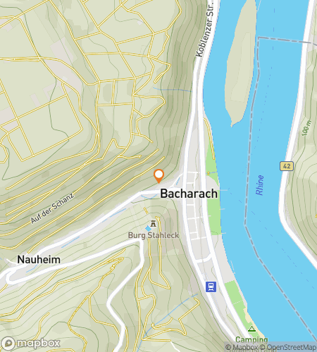 Map of scavenger hunt walking tour for Rhine & Seek: Bacharach Edition