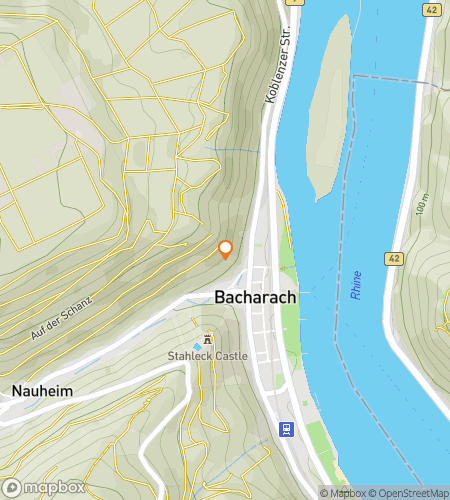 Map of scavenger hunt walking tour for Rhine & Seek: Bacharach Edition