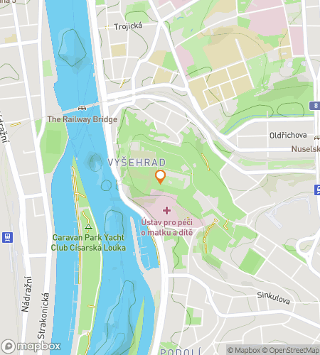Map of scavenger hunt walking tour for Vyšehrad Vagabonds‘ Venture