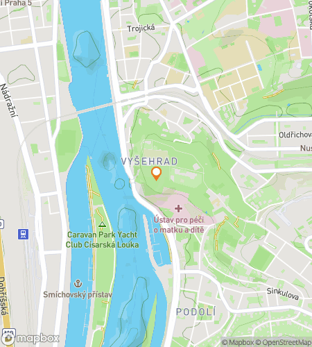 Map of scavenger hunt walking tour for Vyšehrad Vagabonds‘ Venture