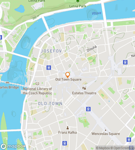 Map of scavenger hunt walking tour for Pragues Sweet Poetry