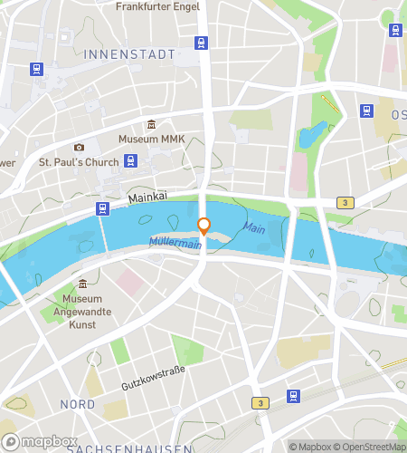 Kaart van speurtocht wandelroute voor Main Events & Old Intents&colon; Frankfurt am Main