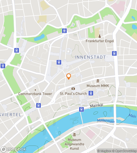 Kaart van de speurtocht wandeltocht voor Frankfurt am Main Bar Hunt