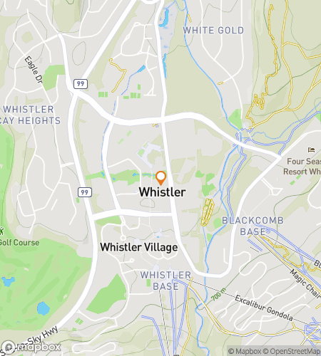 Map of scavenger hunt walking tour for Arting Around Whistler