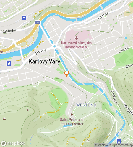Map of scavenger hunt walking tour for Legends in the Steam: A Karlovy Vary Quest