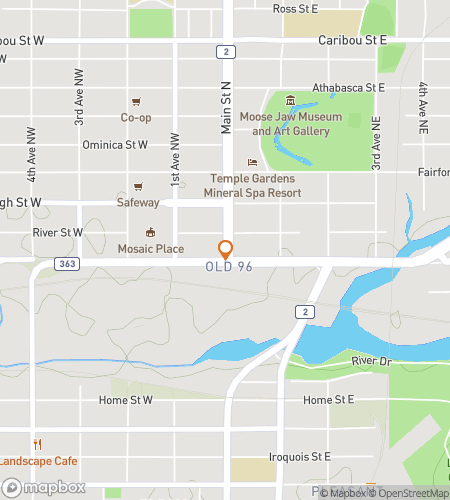 Kart over byvandring med skattejakt for Moose Jaws Downtown Delight