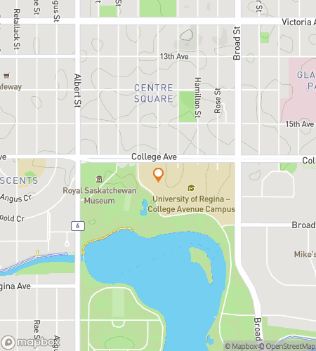 Map of scavenger hunt walking tour for University of Regina Hunt