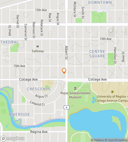 Map of scavenger hunt walking tour for Regina Saskatchewan Bar Hunt