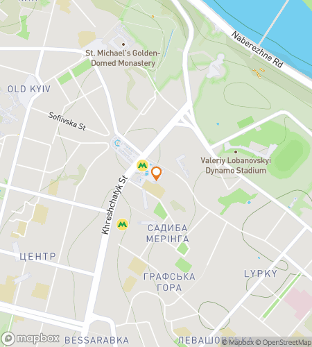 Map of scavenger hunt walking tour for Kyiv Icons, Columns, and City Energy