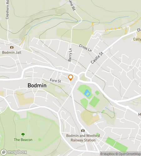 Map of scavenger hunt walking tour for Bodmin: The Bold and the Curious