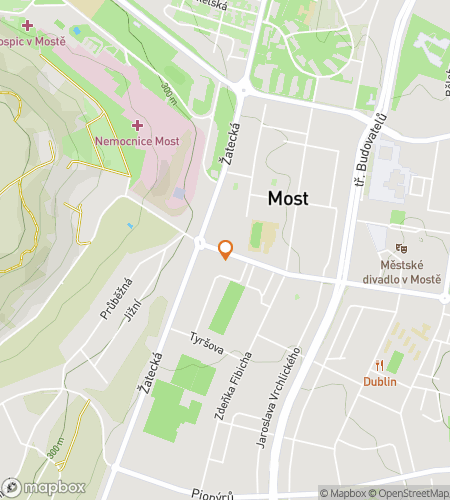 Map of scavenger hunt walking tour for Mozaika of Most: Murals, Memorials & More