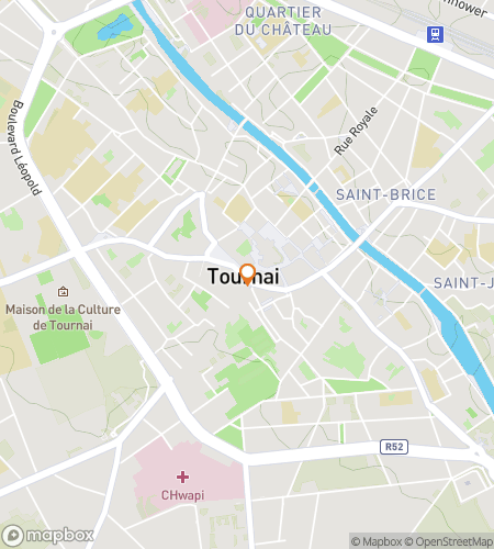 Map of scavenger hunt walking tour for Tournai‘s Towering Treasure Hunt