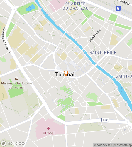 Map of scavenger hunt walking tour for Tournai‘s Towering Treasure Hunt