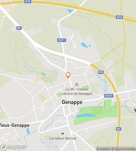 Karta över skattjaktspromenad i Genappe: Hemligheter vid Dyle