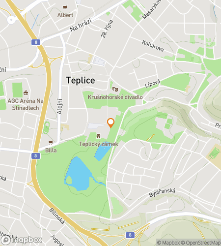 Map of scavenger hunt walking tour for Teplice Treasure Trove Trail