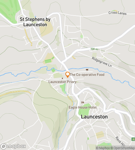 लॉन्सेस्टन लार्क्स और भूलभुलैया के लिए स्कैवेंजर हंट वॉकिंग टूर का नक्शा