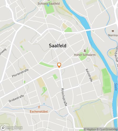 Map of scavenger hunt walking tour for Saalfeld‘s Saale-side Scavenger Soiree