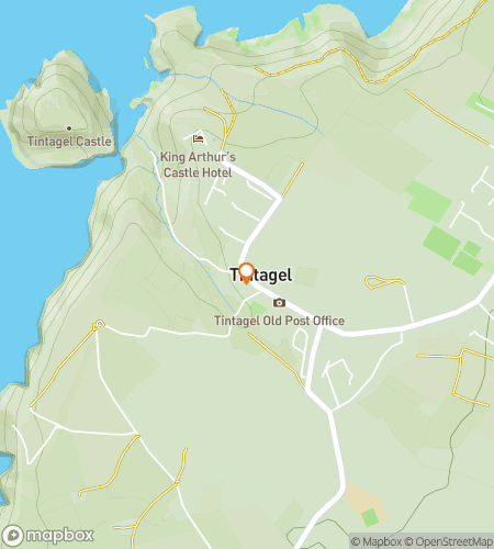 Map of scavenger hunt walking tour for Tintagel‘s Time-Trotting Treasure Hunt