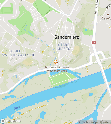 Mappa del tour a piedi di caccia al tesoro per Attraverso i Portali di Sandomierz