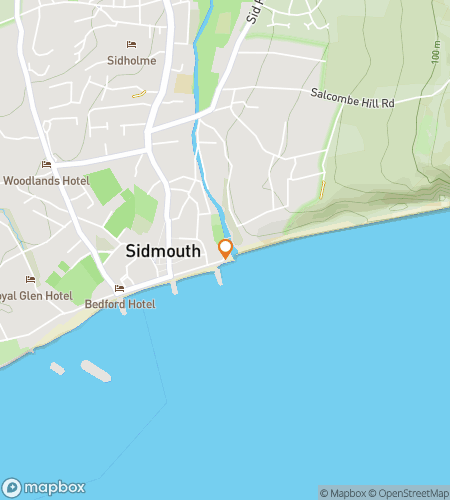 Map of scavenger hunt walking tour for Sidmouth's Downtown Discovery Adventure