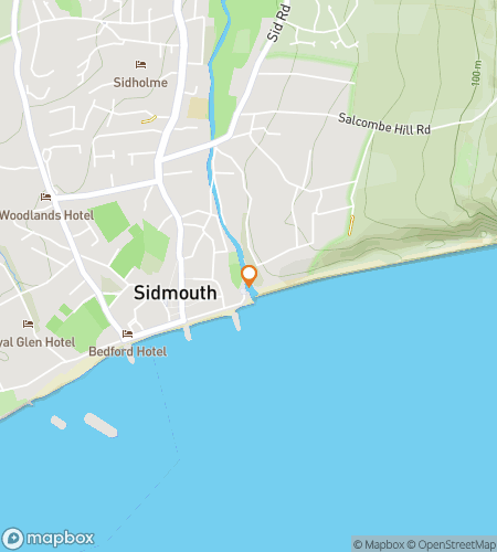 Map of scavenger hunt walking tour for Sidmouths Downtown Discovery Adventure