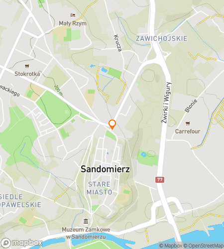 Map of scavenger hunt walking tour for Sandomierz Scavenger Hunt