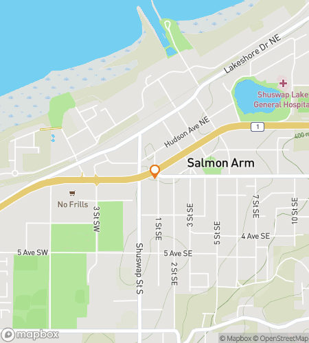 Map of scavenger hunt walking tour for Salmon Arm Scavenger Hunt
