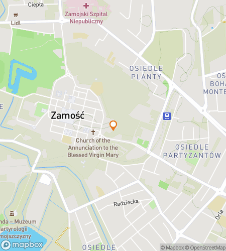 ザモシチの信仰と要塞のこだまハントのスカベンジャーハントウォーキングツアーマップ