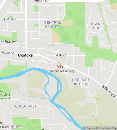 Map of scavenger hunt walking tour for Okotoks: Follow the Clues